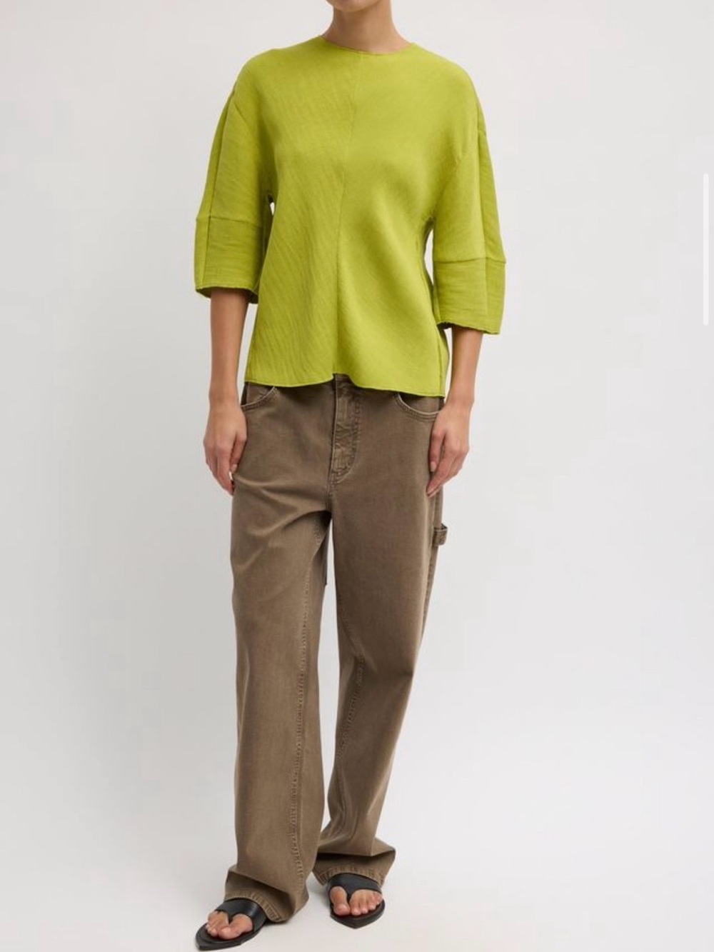 Tibi Lime Green Boxy Sleeve Top - Picture 3 of 7